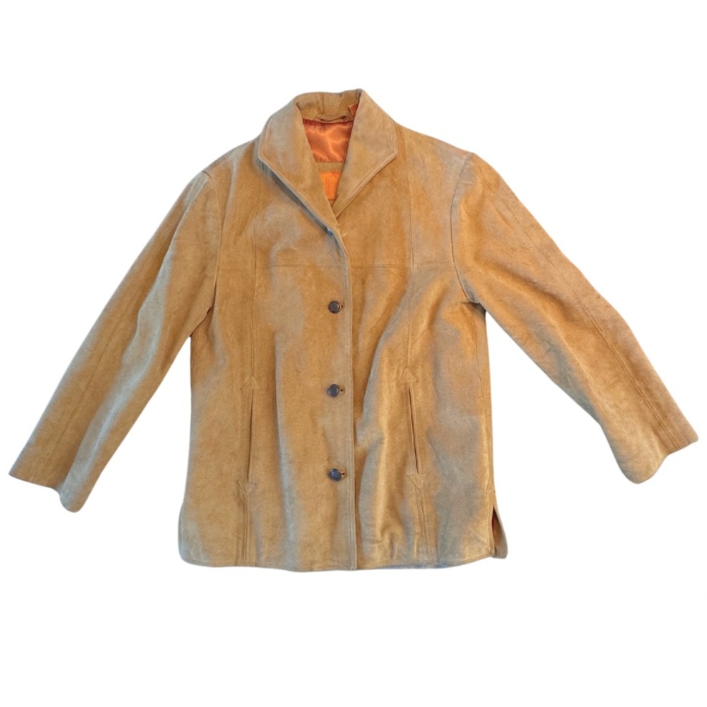 Timberland Tan Suede Button-Front Blazer Jacket